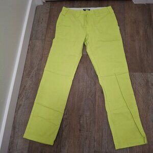 Trukfit Neon Yellow Mens Pants Size 30 Y2K 100% Cotton Casual Trousers
